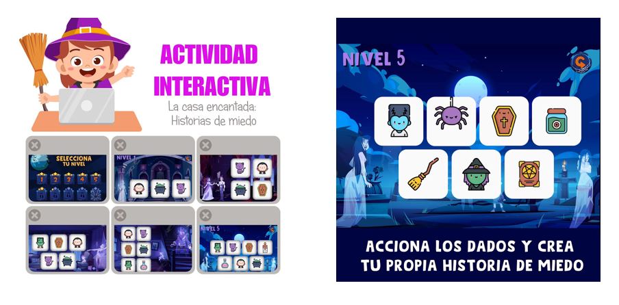 INteractivo La casa encantada: Historias de miedo HALLOWEEN Hoy os traigo una actividad para trabajar la expresión oral a través de la narración: La casa encantada- Historias de miedo. La casa encantada- Historias de miedo AUTORÍA:  @crisalida.ayl https://crisalida-ayl.blogspot.com/ https://www.instagram.com/crisalida.ayl/?hl=es