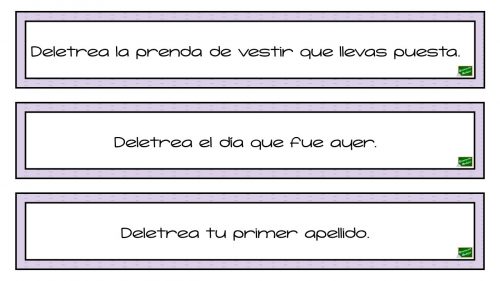 Tarjetitas: Juego de deletreo -Orientacion