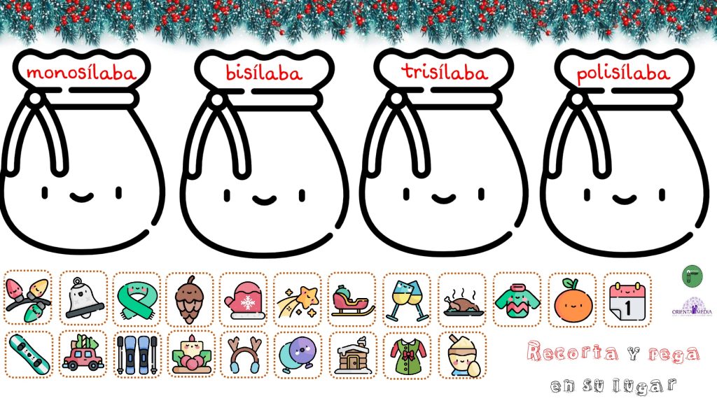 Holaaaa!! En esta actividad tan manipulativa, los peques de 1º y 2º de primaria podrán trabajar el cómputo silábico, recortando y pegando en cada saco, las palabras monosílabas, bisílabas, trisílabas […]