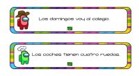 En la siguiente entrada nuestros amigos del Among Us nos dan algunos mensaje pero ¡cuidado! algunos de ellos son mentira; el alumno debe identificar en este ejercicio los absurdos verbales.