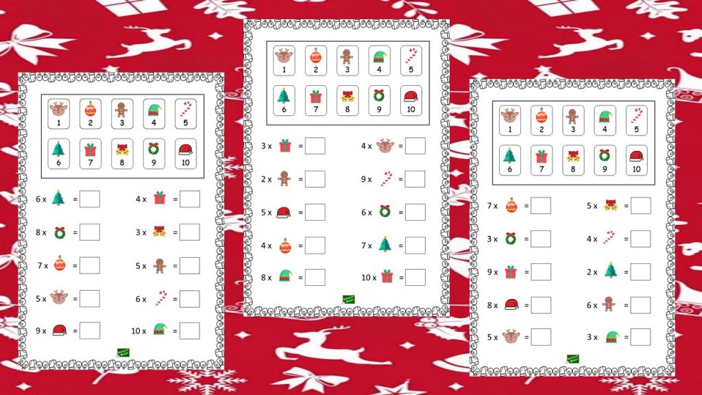 Divertida actividad para repasar las tablas de multiplicar. Para ello, deben sustituir el dibujo por el número correspondiente y resolver.