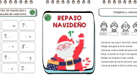 Cuadernos de Navidad con actividades para repasar durante las vacaciones de Navidad los contenidos vistos durante el primer trimestre en los diferentes cursos del primer CURSO de Educación Primaria.