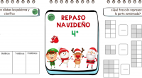 Cuadernos de Navidad con actividades para repasar durante las vacaciones de Navidad los contenidos vistos durante el primer trimestre en los diferentes cursos del cuarto  CURSO de Educación Primaria.