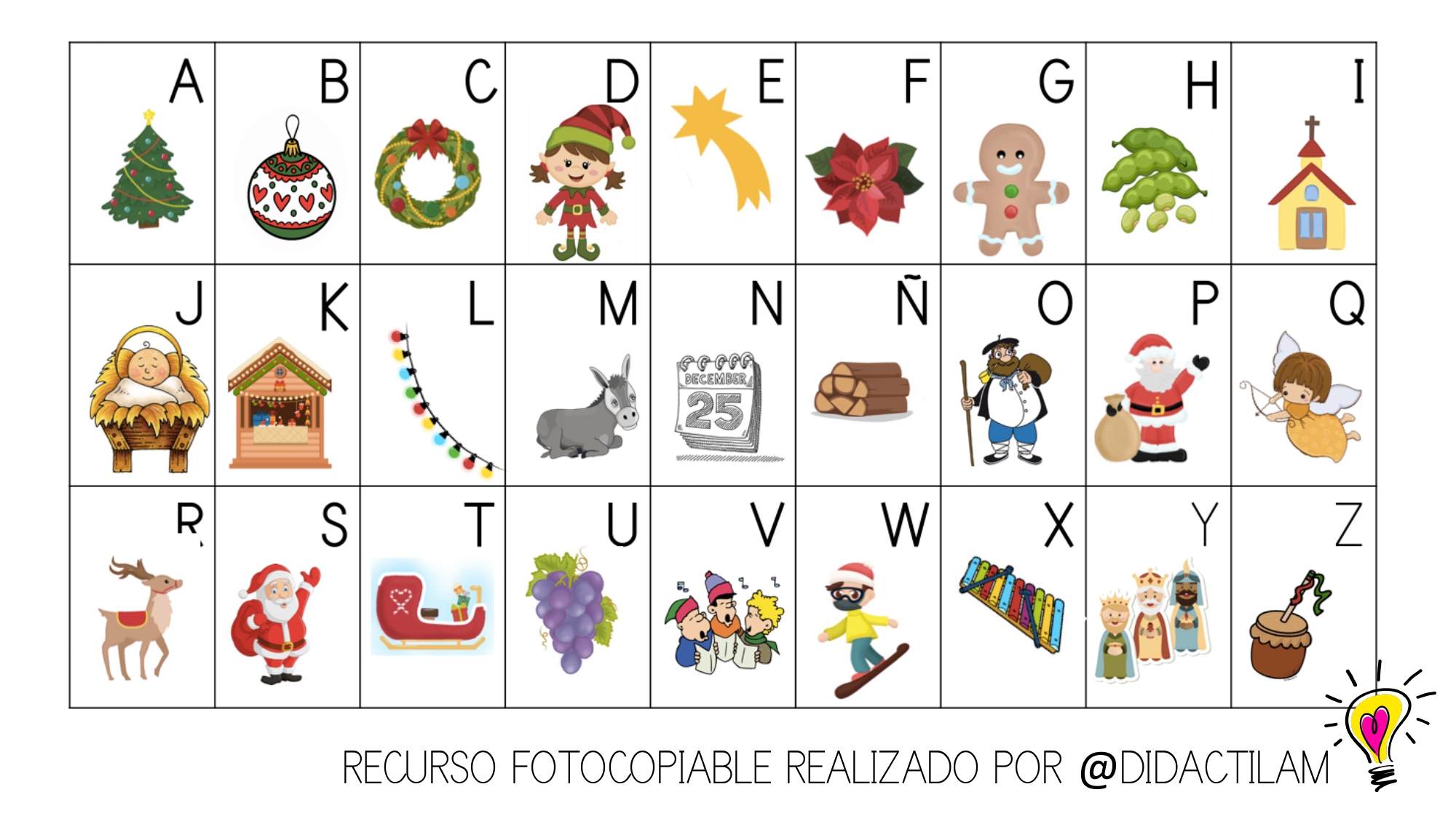 reporte Nueve Molestia Precioso abecedario infantil navideño minúsculas_page-0002 - Orientación  Andújar - Recursos Educativos