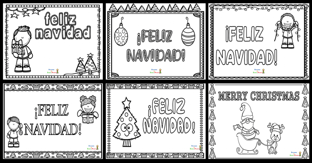Hoy os comparto esta bonita colección de postales de Navidad listas para imprimir, colorear y regalar, del blog educativo Actividades de Infantil y Primaria.