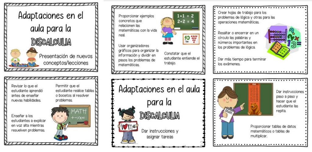 Adaptaciones en el aula para alumnos/as con discalculia La discalculia se engloba dentro de los trastornos específicos del aprendizaje. En la etapa de educación infantil se pueden empezar a identificar los primeros indicios, mucho antes de que empiece a dar problemas.