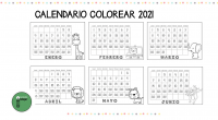 ¡CALENDARIO PARA COLOREAR PARA TU PEQUEÑ@! ¡Tu pequeñ@ se divertirá coloreando nuestro precioso calendario 2021 DESCARGA EL CALENDARIO EN PDF Precioso calendario 2021 animales listo para colorear