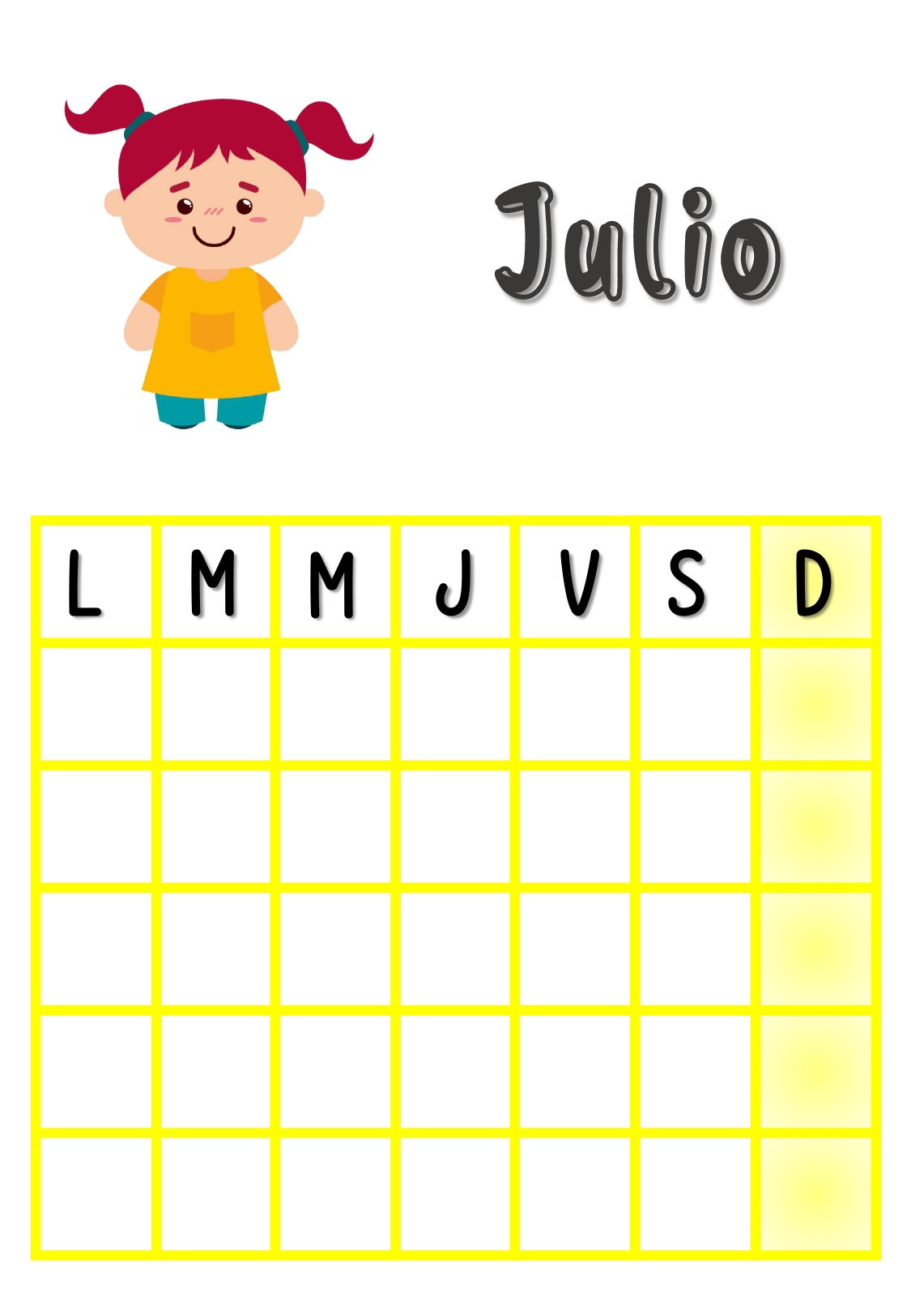 Calendario Niños A Colorpage 0007