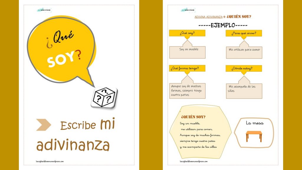 ✏Escribe mi adivinanza ?Con ayuda de un juego básico de descripción vamos a hacer adivinanzas a la inversa.❇ ?En esta actividad le damos a los peques ya la solución y algunas preguntas […]