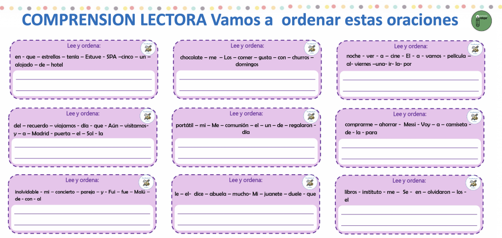 Es un recurso destinado a estimular las funciones lingüísticas. Leer y ordenar las palabras de una oración fomenta: 1.La comprensión lectora. 2.La estructuración de oraciones. 3.La memoria de trabajo. 4.Las […]