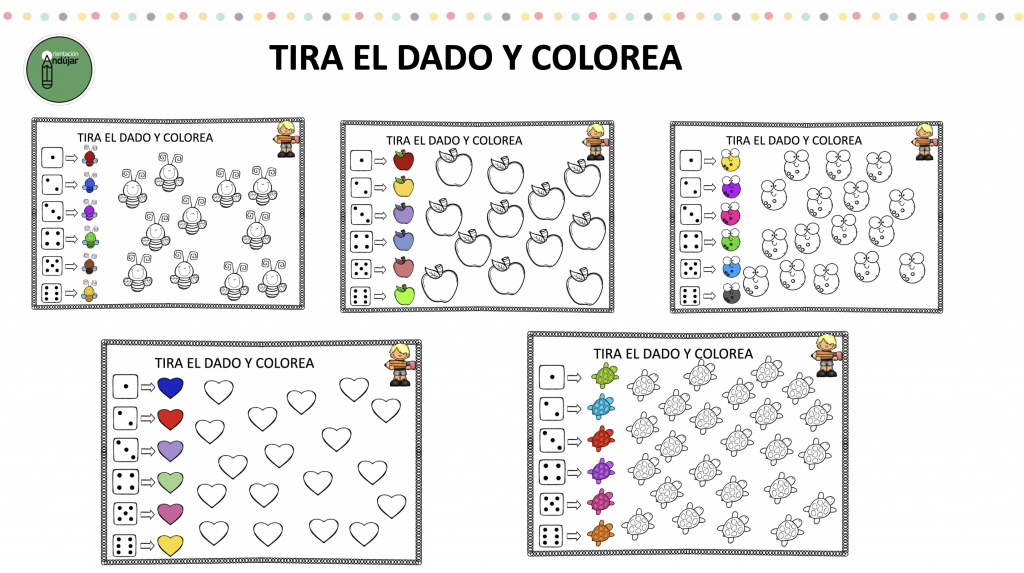Divertidas fichas Juego Tira el dado y colorea + plantilla Divertidas fichas Juego Tira el dado y colorea. Juego Tira el dado y colorea descarga la plantilla en power point Juego Tira el dado y colorea plantilla