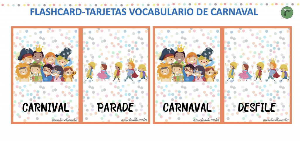 Se acerca el Carnaval, y por ello, os traigo un material que incluye 10 «flashcards», tanto en español como en inglés, para trabajar vocabulario relacionado con esta festividad en clase. […]
