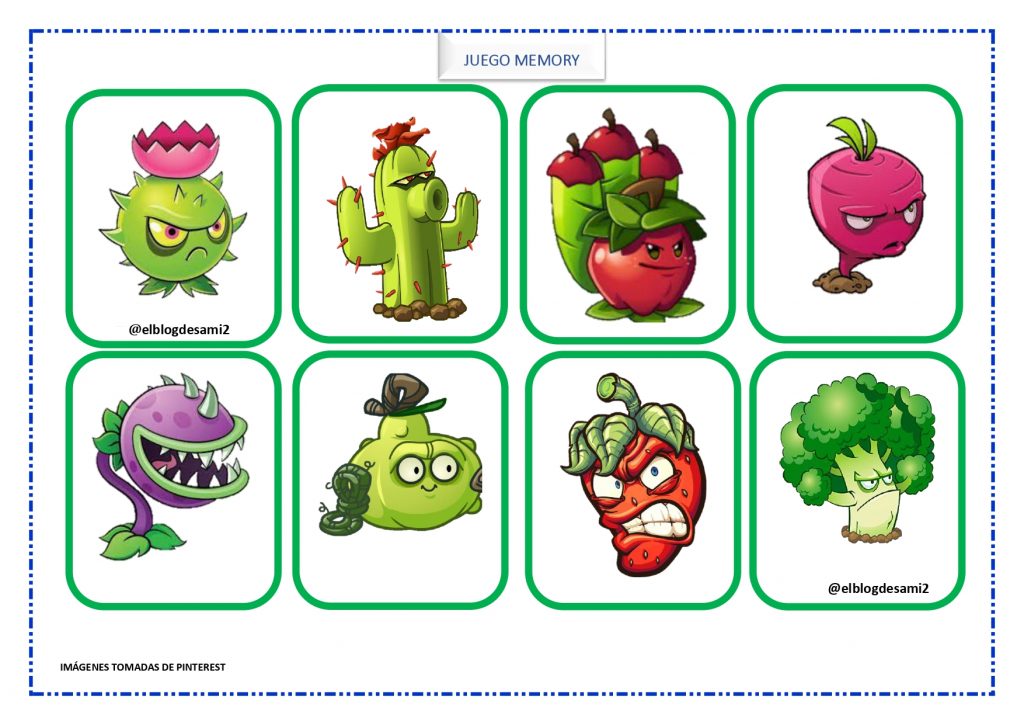 Hoy hemos seleccionado imágenes de «Plants vs Zombies», uno de los juegos favoritos de muchos niños. Con ellas vamos a trabajar la atención, concentración y memoria mientras jugamos con fichas […]