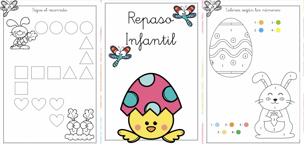 Os dejamos estos super cuadernos de repaso para preescolar o infantil para repasar