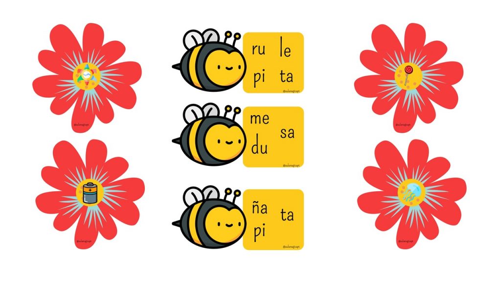 Aprovechando que se aproxima la primera y que tengo en clase matamoscas, he elaborado este recurso tan atractivo. Volvemos a trabajar lectoescritura, conciencia silábica y vocabulario. ¿Cómo se juega? Los […]