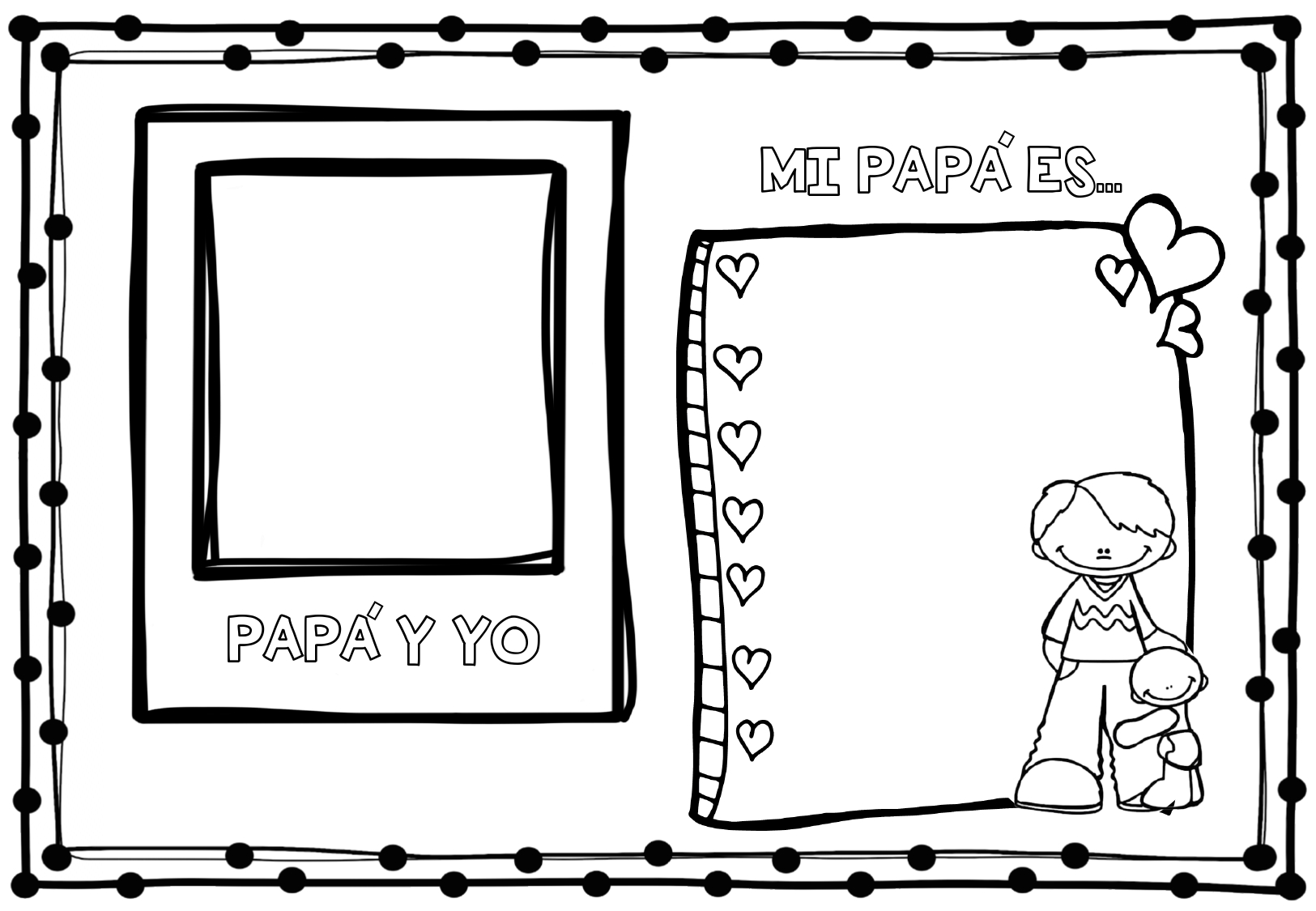 Divertidas tarjetas escribe y colorea para el día del padre -Orientacion  Andujar