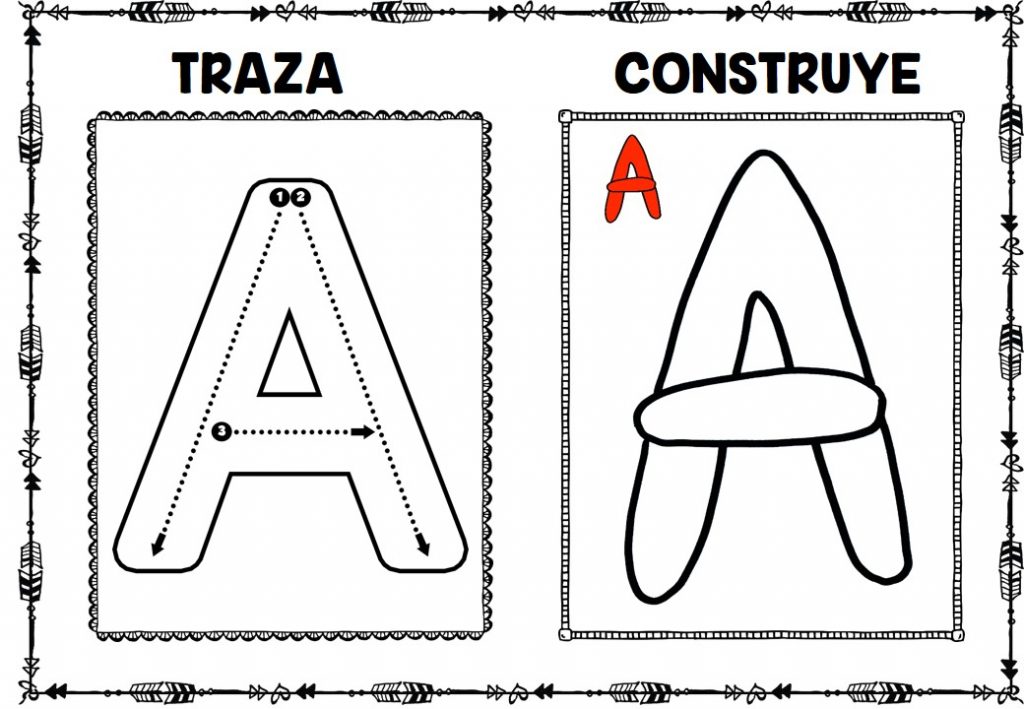 DESCARGA LAS LÁMINAS EN PDF traza, construye y colorea con plastilina trabajamos las vocales  