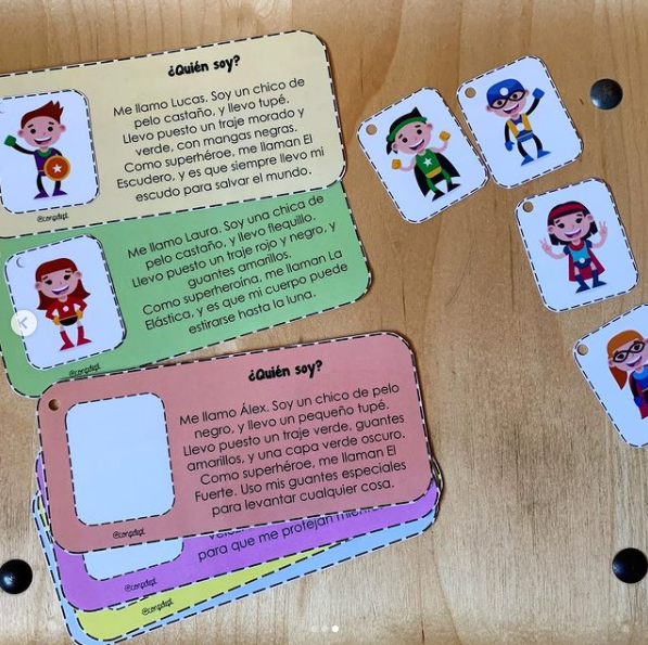 Hola a todos! ✨ Os comparto un recurso para trabajar las descripciones con unos niños y niñas muy súper. Está en formato llavero, y trata simplemente de relacionar el súper […]