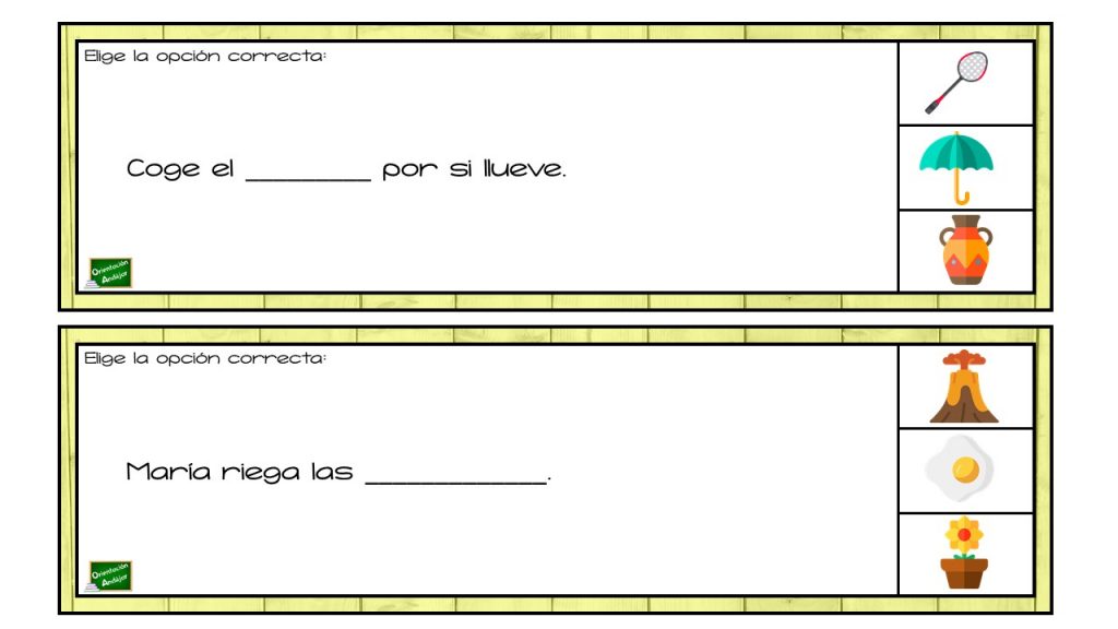 En las siguientes frases se han olvidado algunas palabras, para completarlas cuentas con la ayuda de pistas visuales. Las actividades de completar frases con una determinada palabras son tareas muy […]