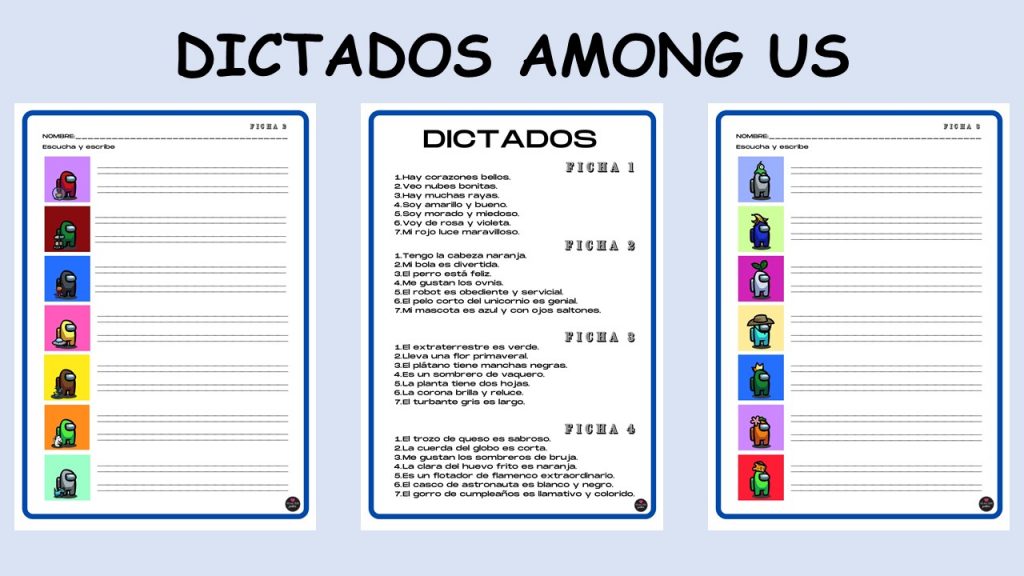 Hoy os traigo una propuesta para practicar la escritura con unos personajes que han conquistado el corazón de muchos niños y jóvenes: Among Us. DICTADOS DE AMONG US   ? Escucha la […]