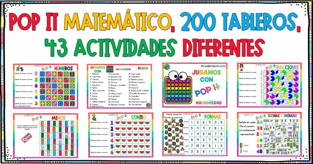 POP IT MATEMÁTICO, 200 TABLEROS, 43 ACTIVIDADES DIFERENTES POP IT MATEMÁTICO, 200 TABLEROS, 43 ACTIVIDADES DIFERENTES POP IT MATEMÁTICO, 200 TABLEROS, 43 ACTIVIDADES DIFERENTES. Adaptado a diferentes etapas educativas. Su precio […]