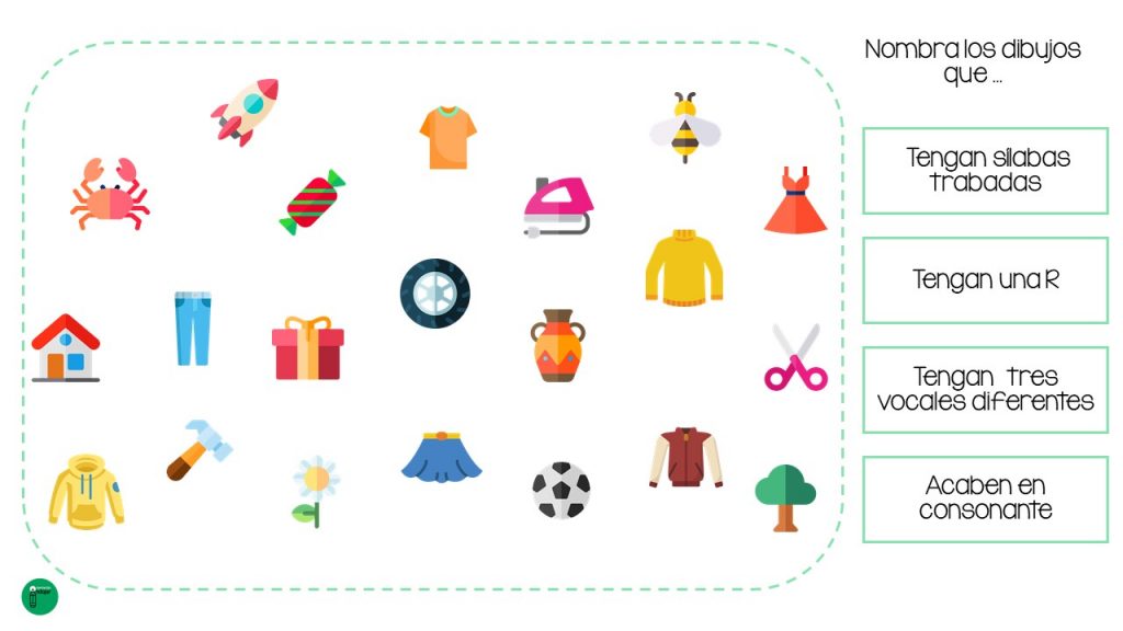 El siguiente material nos permite trabajar aspectos tan complejos como la atención y la conciencia fonológica. A partir de un tablero, el niño debe encontrar las palabras representadas por los […]