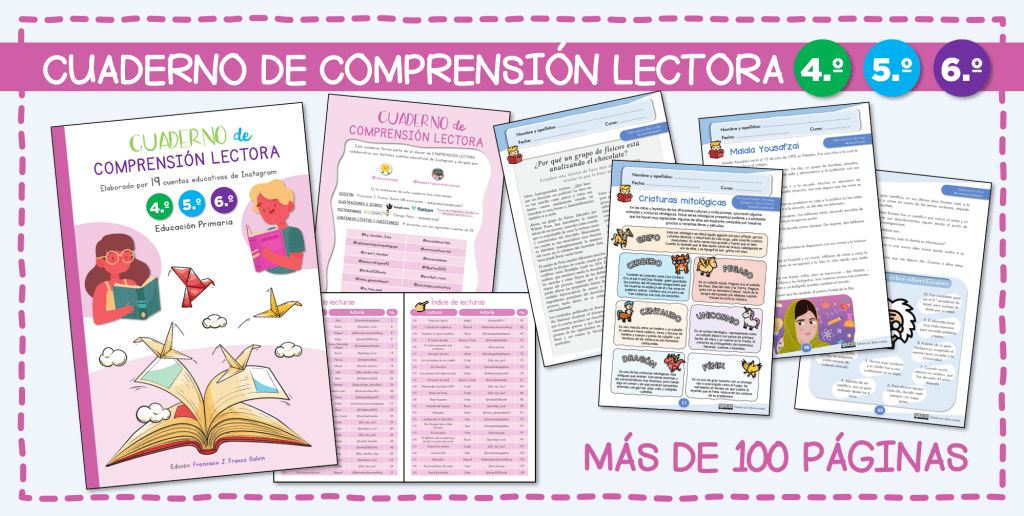   Hola a todos. Hoy comparto con vosotros un material que me hace muchísima ilusión. Se trata de un CUADERNILLO DE COMPRENSIÓN LECTORA PARA 4.º, 5.º y 6.º PRIMARIA completamente […]