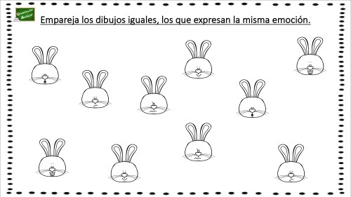 #TDAH Fichas para ejercitar la percepción visual El siguiente ejercicio especialmente útil para alumnos con posibles trastornos de déficit de atención consiste en emparejar los dibujos que sean iguales, aquellos que expresen la misma emoción.