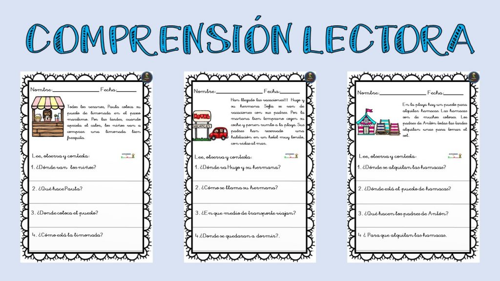 Textos cortos para trabajar la comprensión lectora con temática veraniega Descarga el recurso en formato PDF Actividades fichas de comprensión lectora. Motivos verano