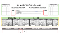 Os dejamos este planificador para vuestras programaciones esta totalmente editable para que lo pongas a tu gusto. VERSION PDF PLANIFICADOR-SEMANAL-PRIMARIA-PROGRAMACIONES-5-HORAS-2021-2022 VERSION WORD PLANIFICADOR-SEMANAL-PRIMARIA-PROGRAMACIONES-5-HORAS-2021-2022