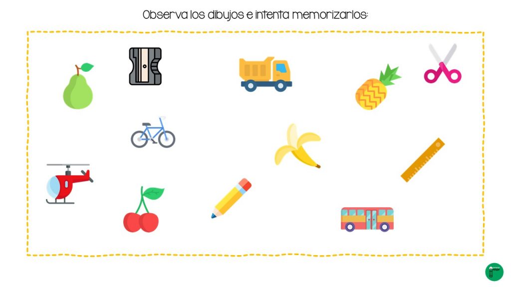 A continuación, os propongo una actividad para ejercitar la memoria a corto plazo. El alumno deberá observar los dibujos e intentar memorizarlos, posteriormente anotará los elememtos que recuerde agrupándolos por […]