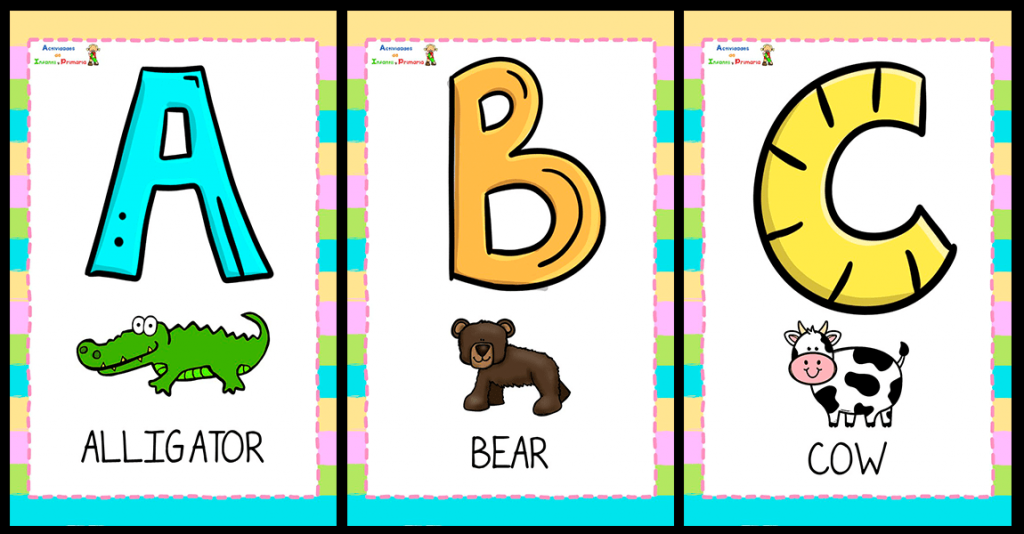 Os comparto este chulísimo abecedario que han diseñado nuestros amigos del blog Actividades de Infantil y Primaria, con divertidos dibujos y vocabulario de los animales en inglés.