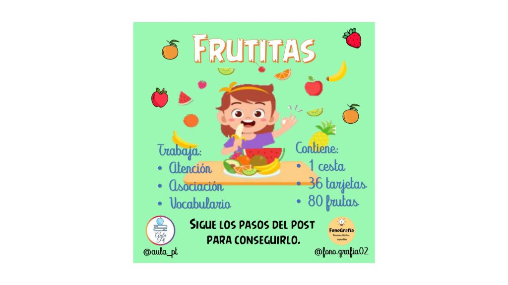 Hoy Dani de @fono.grafia02 y Carlos de @aula_pt nos comparten este juego para trabajar la numeración de una manera divertida y diferente, se llama «frutitas».Son 36 tarjetas, 80 frutas y […]