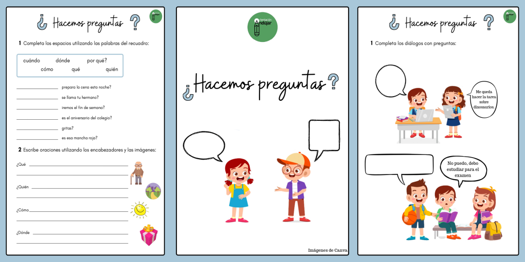 Os comparto este material para trabajar la formulación de preguntas a través de pronombres interrogativos. Es un recurso de tres partes. En la primera, los niños deben completar las preguntas […]