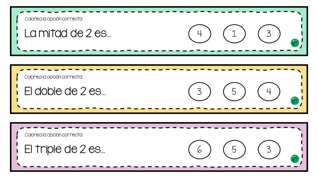 La mitad, el doble y el triple de un número Os dejamos esta interesante actividad para trabajar la competencia matemática a través de los conceptos matemáticos doble, triple y mitad.  mitad, doble y triple