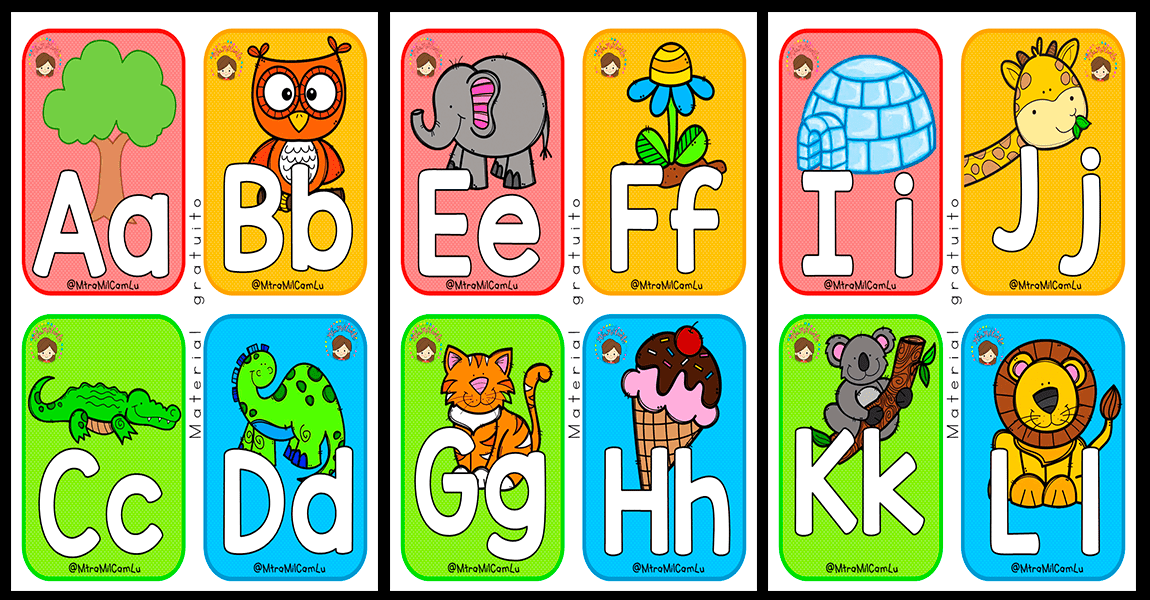 Tarjetitas a todo color: Las letras del abecedario