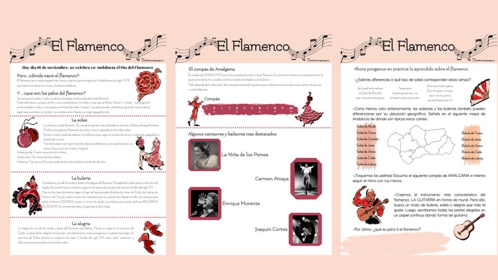 Hoy os dejo por aquí un material para la celebración del Día del Flamenco en Andalucía, que será el próximo 16 de noviembre. El material está destinado para TERCER CICLO […]