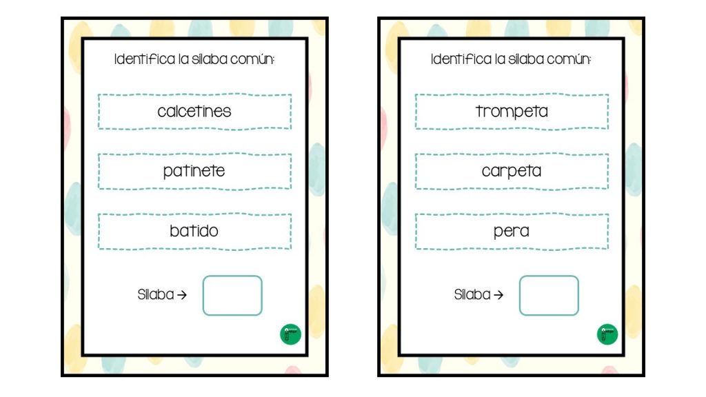 A continuación os traemos un ejercicio de conciencia fonológica, que consiste en identificar la sílaba que comparten una serie de palabras, por lo tanto la importancia reside en el sonido […]