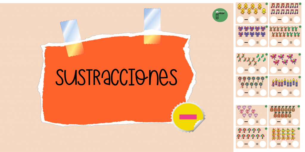 Os hemos preparado esta colección de tarjetas para trabajar las sustracciones o restas con resultados menores a 20. En ellas los niños tendrán que contar el total de imágenes y […]