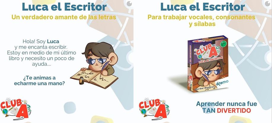 OS presentamos nuesyro juego LUCA EL ESCRITor un juego de mesa ideal para trabajar la conciciencia fonológica os ventran genial para trajajar diferentes acsoectos relacionados con el aprendizaje de la […]