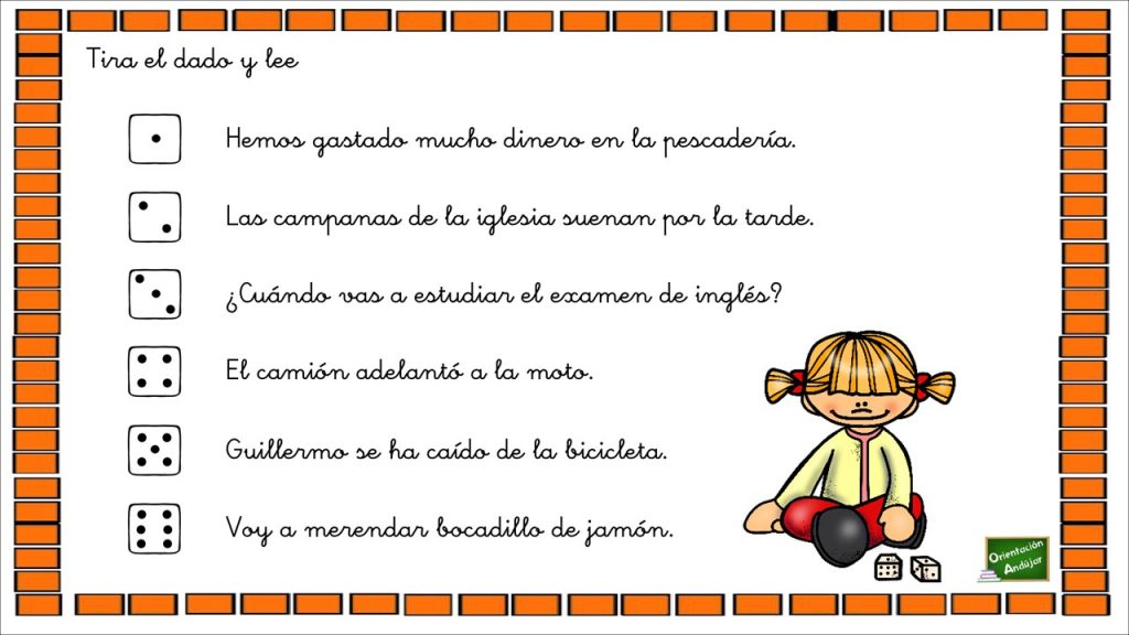 Sencilla actividad para trabajar la lectura, para hacerla un poco diferente y entretenida, tenemos que tirar el dado y según el numero que nos salga, tenemos que leer una oración […]