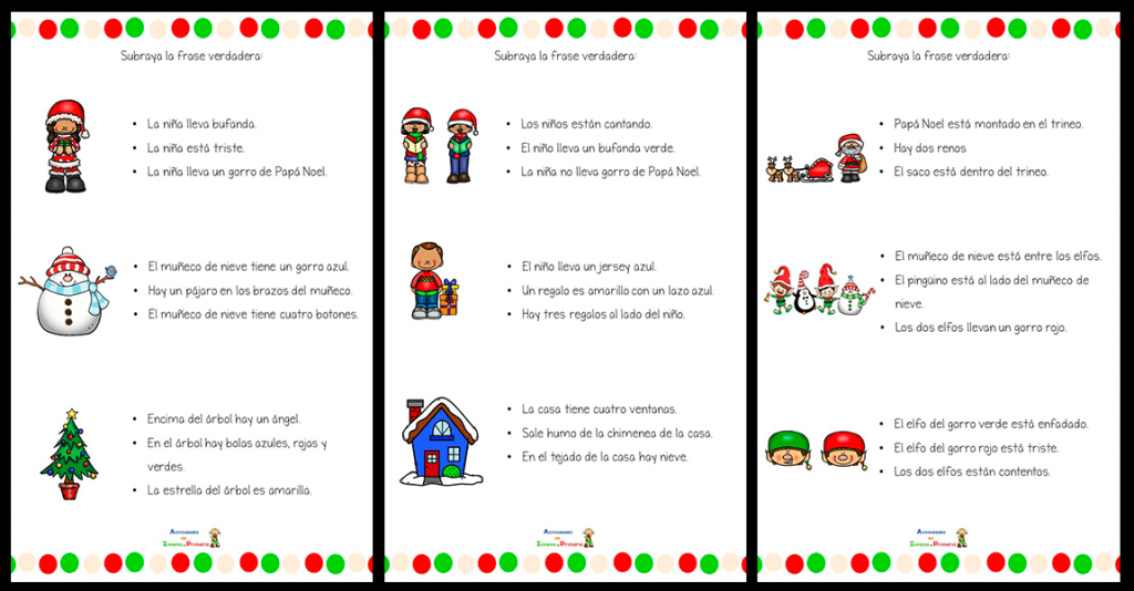 El objetivo de la siguiente actividad es trabajar la comprensión lectora de frases cortas. Nuestros alumnos deben leer y comprender cada oración y rodear solo aquella que sea verdadera respecto […]