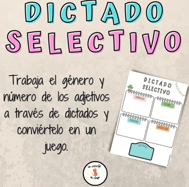 A continuación os comparto una ficha de dictado selectivo. En este caso se me ocurrió que, además de reconocer el género y número de las palabras dictadas, fuesen capaces de […]