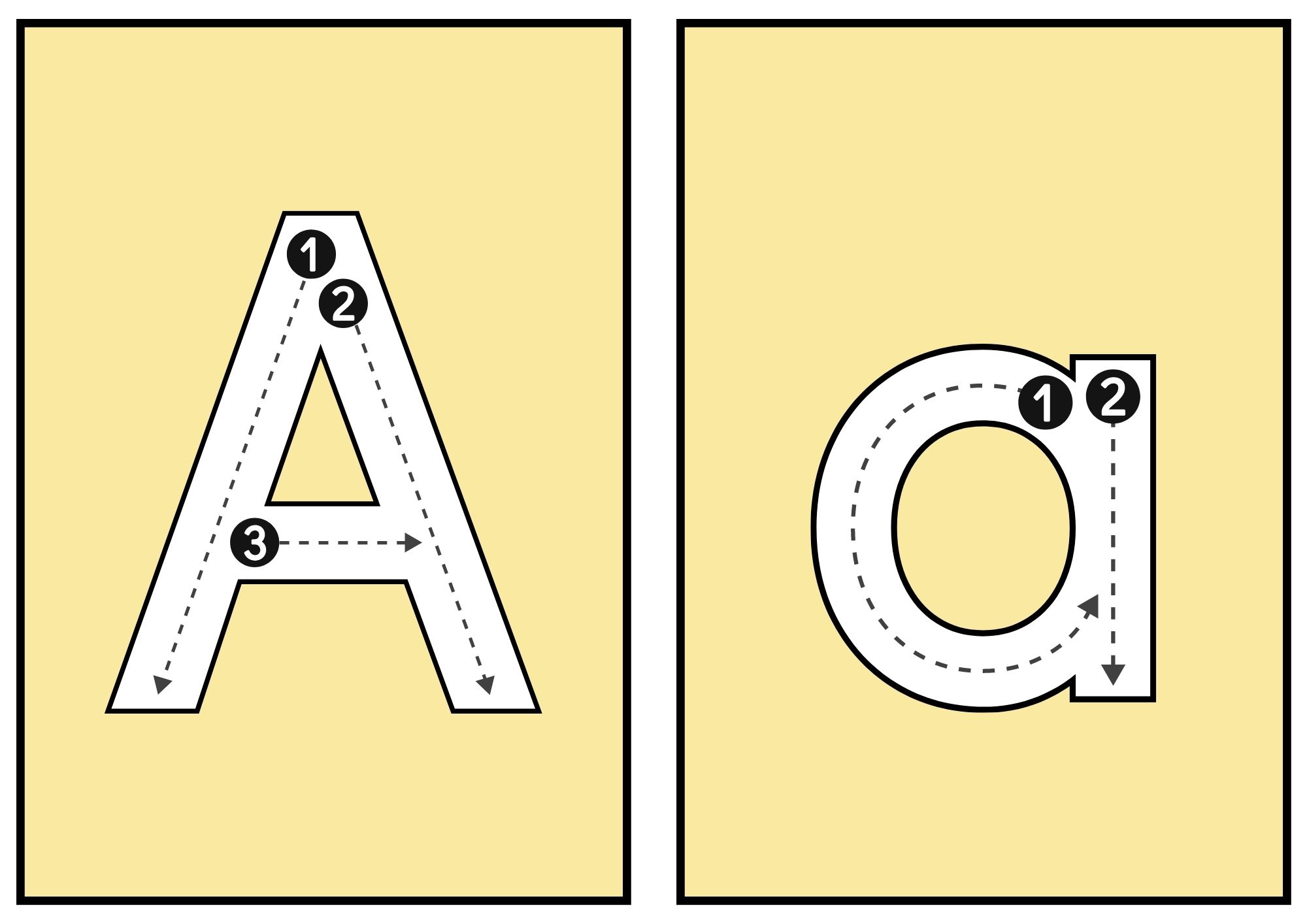Para imprimir Tarjetas grafomotrices abecedario mayúscula y minúscula -  Orientacion Andujar
