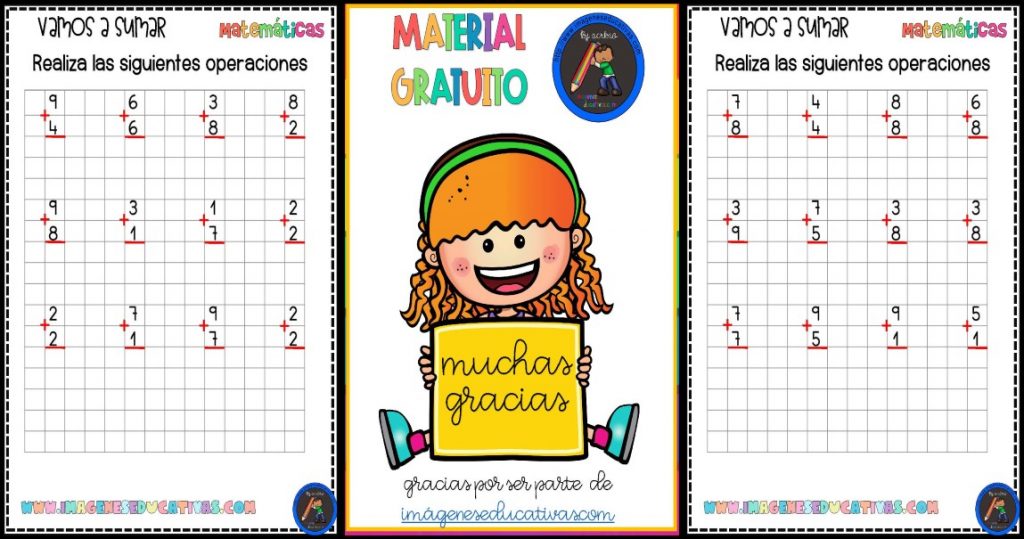 colección  101 FICHAS DE SUMAS UNA CIFRA descarga los pdf SUMAS UNA CIFRA_Parte1 – SUMAS UNA CIFRA_Parte2