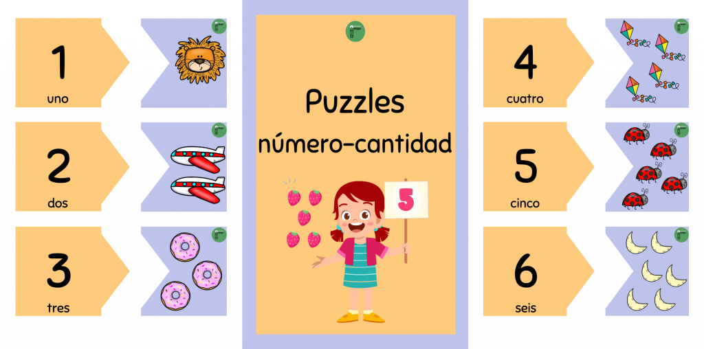 Hoy os compartimos estos divertidos puzzles de dos piezas para asociar número y cantidad del 1 al 12.  Los niños deben contar la cantidad de elementos y unirla con el […]