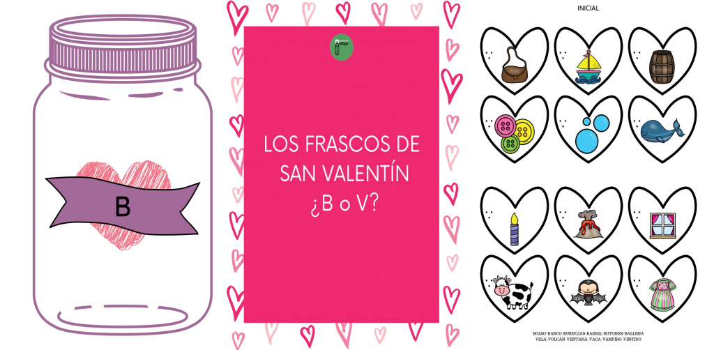 Trabajaremos ortografía de B y V con motivos de San Valentín. Los niños deben ubicar las tarjetas de corazones en el frasco correspondiente según lleve B o V.  El material […]