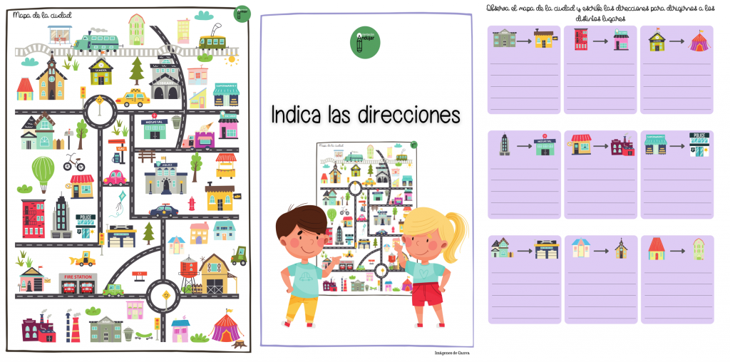 Con esta actividad trabajaremos orientación espacial y direccionalidad.  Los niños deben observar el mapa e indicar cómo llegar desde un punto a otro de la ciudad.  Es un material versátil […]