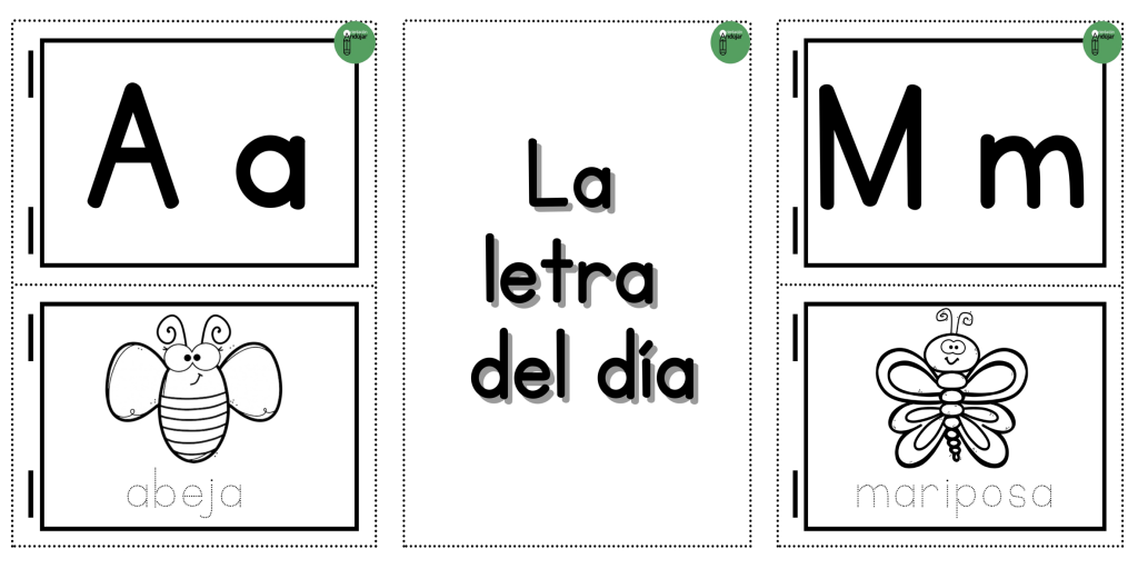 Os compartimos estas bonitas fichas en blanco y negro para trabajar la letra del día.  En la ficha podrán ver una parte donde se encuentra la letra en mayúscula y […]