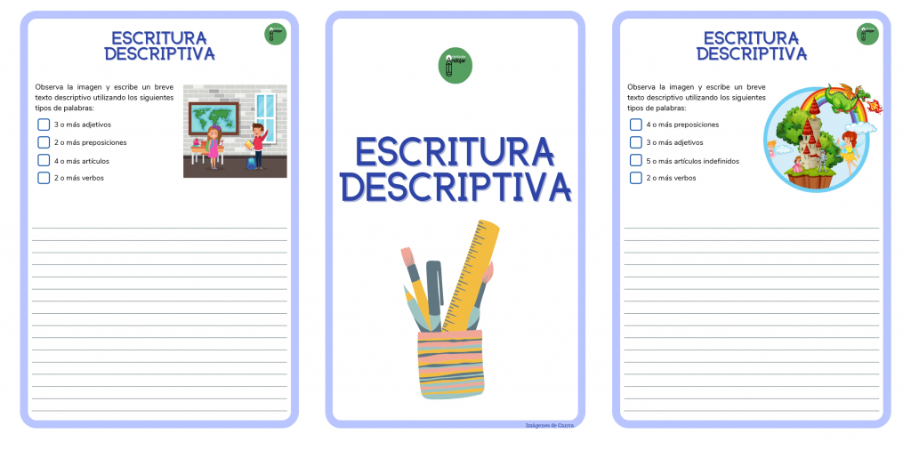Hemos preparado estas geniales fichas para trabajar la expresión escrita.  La propuesta consiste en que el alumnado redacte un breve texto descriptivo sobre una imagen teniendo en cuenta la consigna. […]